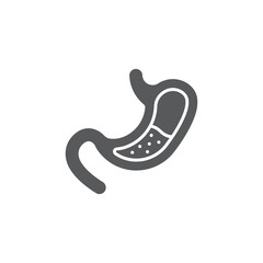 Human stomach and gastrointestinal system icon, color, line, outline vector sign, linear style pictogram isolated on white. Symbol, logo illustration