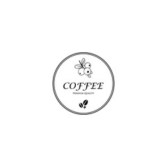 Local roasted coffee badge. Coffee beans logo design icon vector illustration