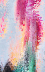 Fototapeta premium Modern art. Colorful contemporary artwork. Color strokes of paint. Brushstrokes on abstract background. Brush painting. Unique wall art.