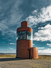 Obraz premium Oddesund tower for expositions in thy, rural Denmark