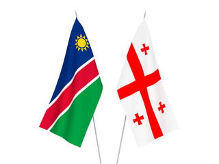 Georgia and Republic of Namibia flags