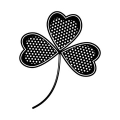 shamrock clover leaf, black stencil, template, vector isolated illustration, design, decoration, fingerprint printing