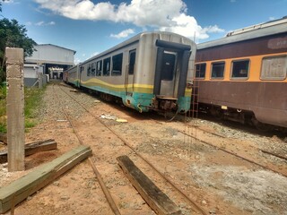 Obraz premium train on railway station