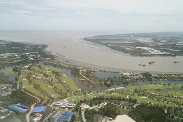 Fototapeta premium Thailand, Golf club helicopter photography