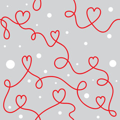 Romantic doodle heart seamless pattern valentines wrapping paper