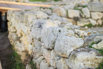 Ruins of an ancient Greek city by the sea. Chersonesos. The ancient city. Black Sea.	
