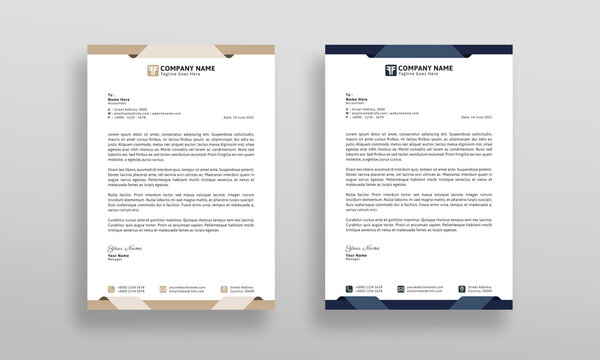 Modern and Clean Company Letterhead Design Template.