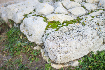 Ruins of an ancient Greek city by the sea. Chersonesos. The ancient city. Black Sea.	
