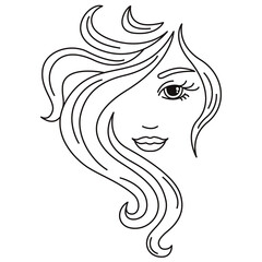 Girl logo. A smile on your face. Beauty saloon.