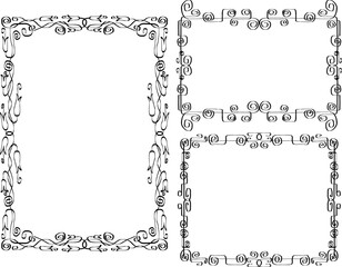 Vector drawings of set decorative abstract frames