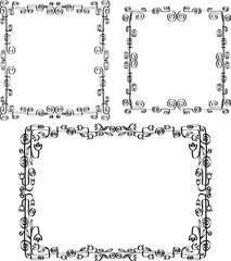 Vector image of set abstract decorative borders