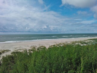 A body of water next to the ocean