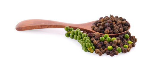 Black pepper and pepper Fresh isolated on white background