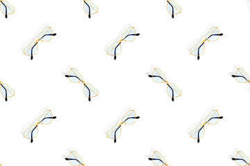 Obraz premium Glasses seamless pattern. Eyeglasses with heart-shaped lenses. 