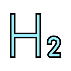 chemical element hydrogen color icon vector. chemical element hydrogen sign. isolated symbol illustration