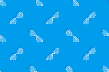 Glasses seamless pattern. Eyeglasses with heart-shaped lenses. 