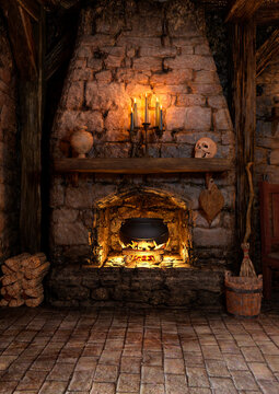 3D Rendering Medieval Fantasy Cottage