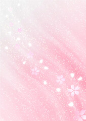 清流と桜　和風背景素材（ピンク）