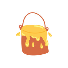 Bee Honey dripping bucket vector