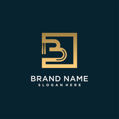 Obraz premium Creative letter logo with initial B for company or person, unique modern concept premium vector part 7