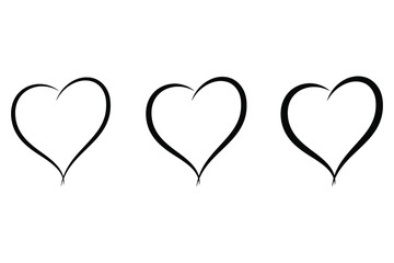 Hand drawn heart vector icon