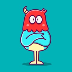 cute doodle monster designs  for coloring, backgrounds, stickers, logos, symbol, icons and more