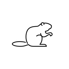 Beaver vector icon. Wildlife illustration. Wild animal sign.