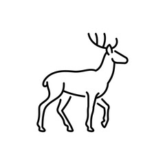 Deer vector icon. Wildlife illustration. Wild animal sign.