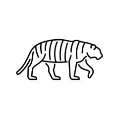 Tiger vector icon. Wild cat illustration. Predatory animal sign.