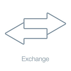 Exchange arrow icon, reverse swap vector switch flip.