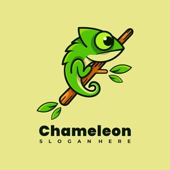 Chameleon mascot logo design vector illustration