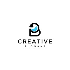 letter b monogram vector logo.	
