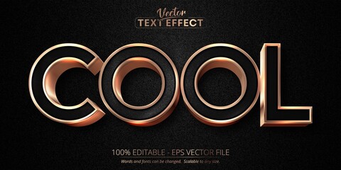 Cool text, luxury rose gold editable text effect on black canvas background