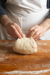 Pizza dough in the making