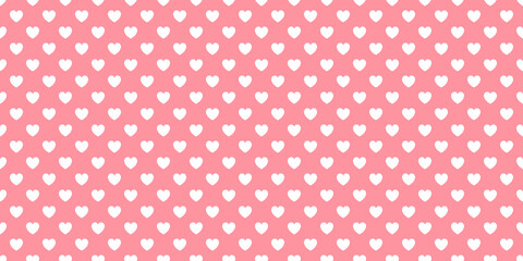 White heart pattern abstract design on sweet pink pastel background color.