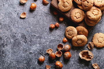 Homemade cookies with hazelnuts
