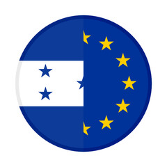 round icon with honduras and europe flags	
