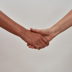 Gesture of assistance, support isolated over light background