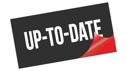 UP-TO-DATE text on black red sticker stamp.