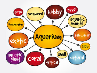 Aquarium mind map, concept for presentations and reports