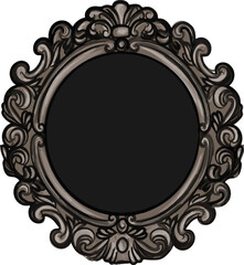 Hand Drawn Gothic Victorian Frame - Vector Isolated