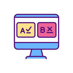 Test preparation RGB color icon. Online teaching jobs types. Increase students performance on standardized tests. Keep up with your work. Complete mock test. Isolated vector illustration
