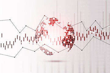 2d rendering Stock market online business concept. business Graph 