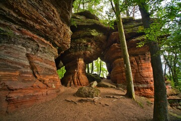 Obraz premium Altschlossfelsen bei Eppenbrunn, Rheinland-Pfalz
