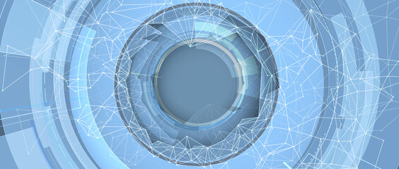 Quantum processing. Deep learning artificial intelligence. Future new technology  for business or science presentation