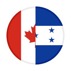 round icon with canada and honduras flags	
