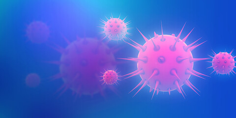 3d rendering Virus bacteria cells background