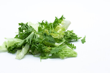 Mix of salads on a white background
