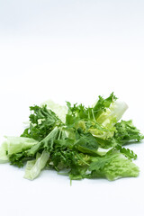 Mix of salads on a white background
