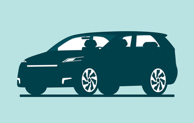 Hatchback car icon  isolated. Vector illustration.